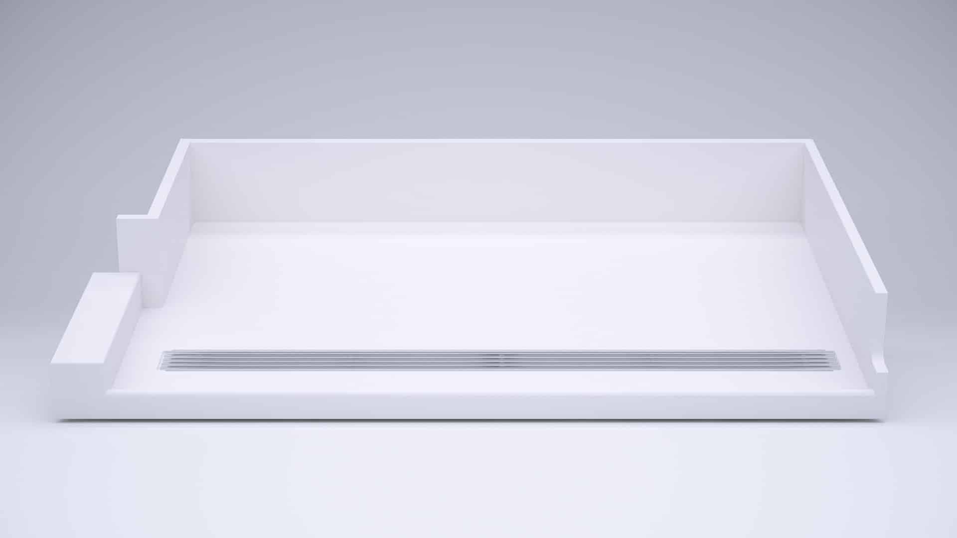 Glass Side Shower Base - Partial Glass Wall with Premium Corian